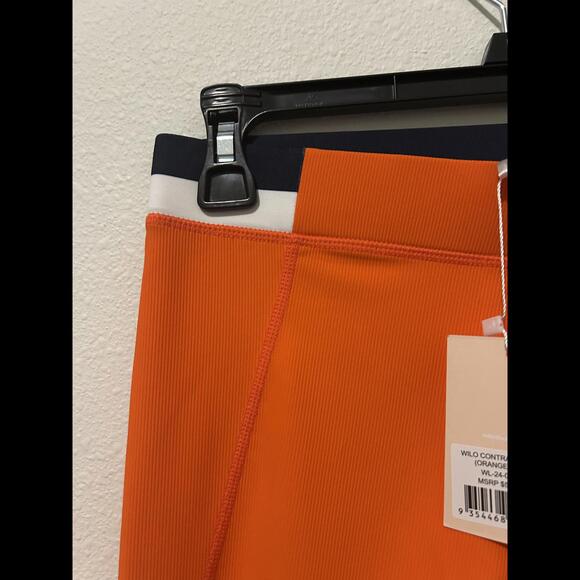 NWT- Wilo Contra Leggings - Bright Orange with Navy Accent - Picture 4 of 4